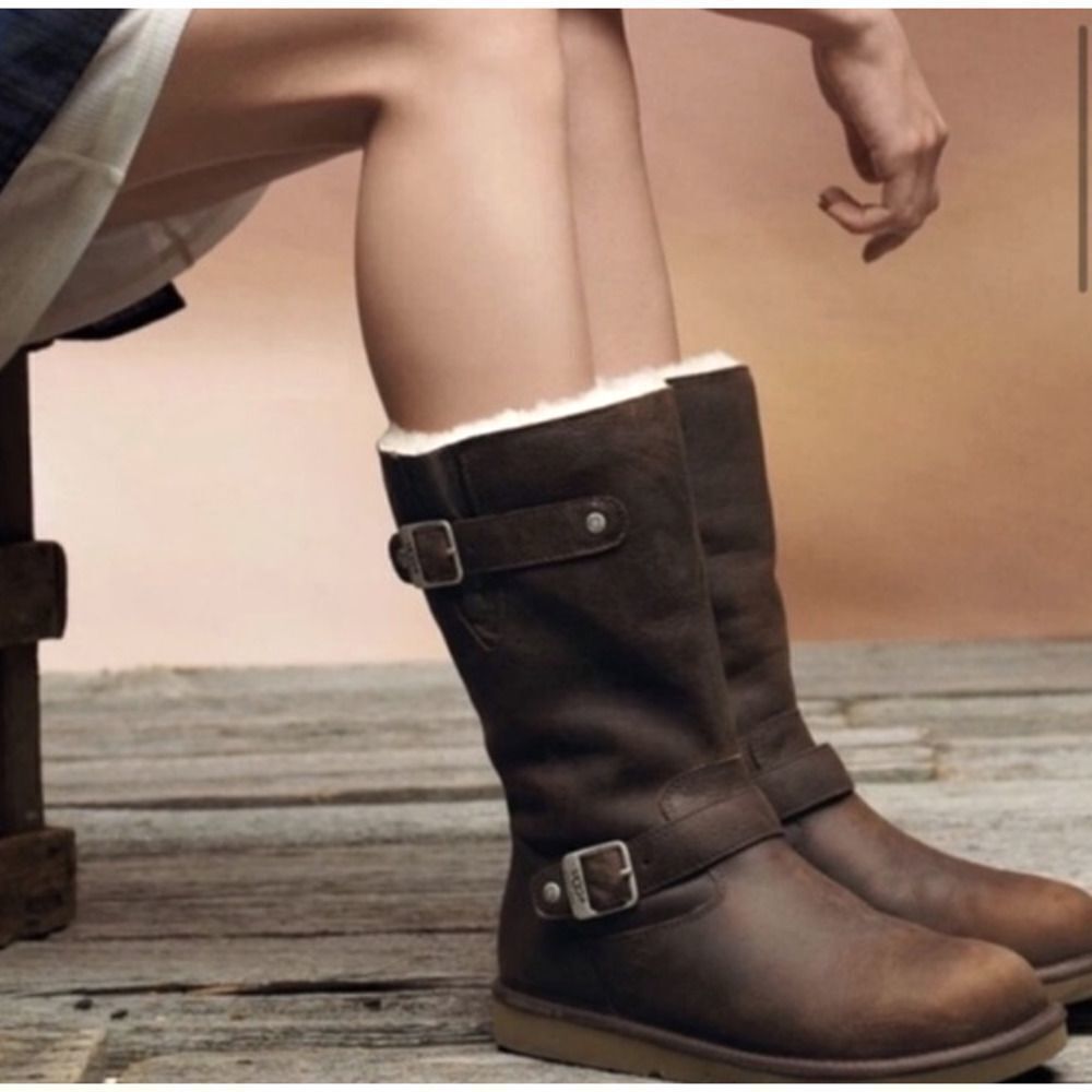 UGG Australia Sutter Buckle Leather Combat Boots